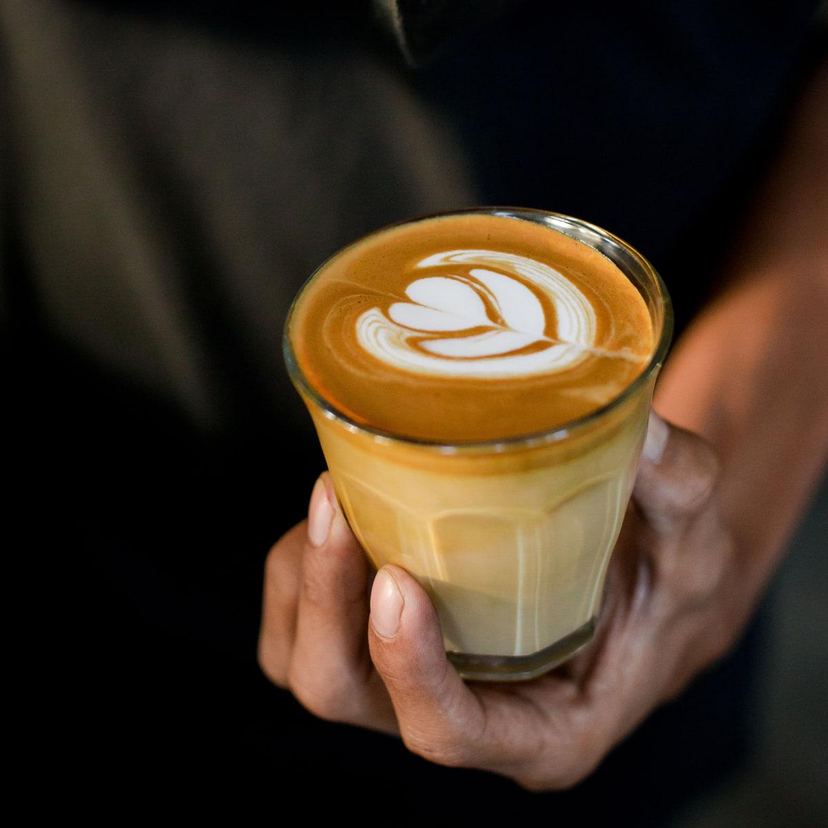 A macchiato, layered in the glass