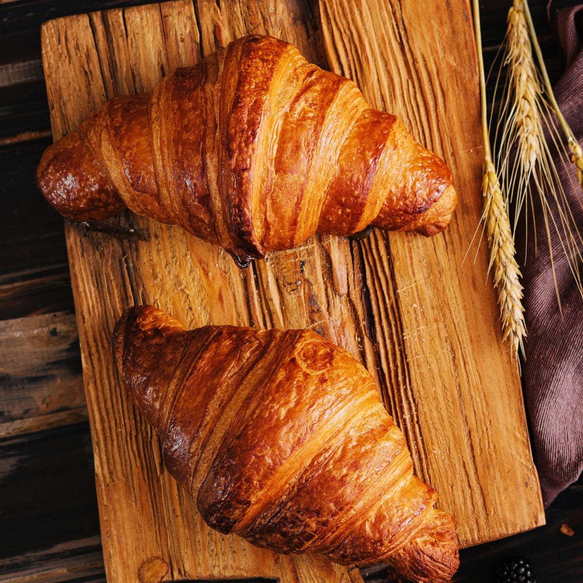 Butter croissants fresh off the board